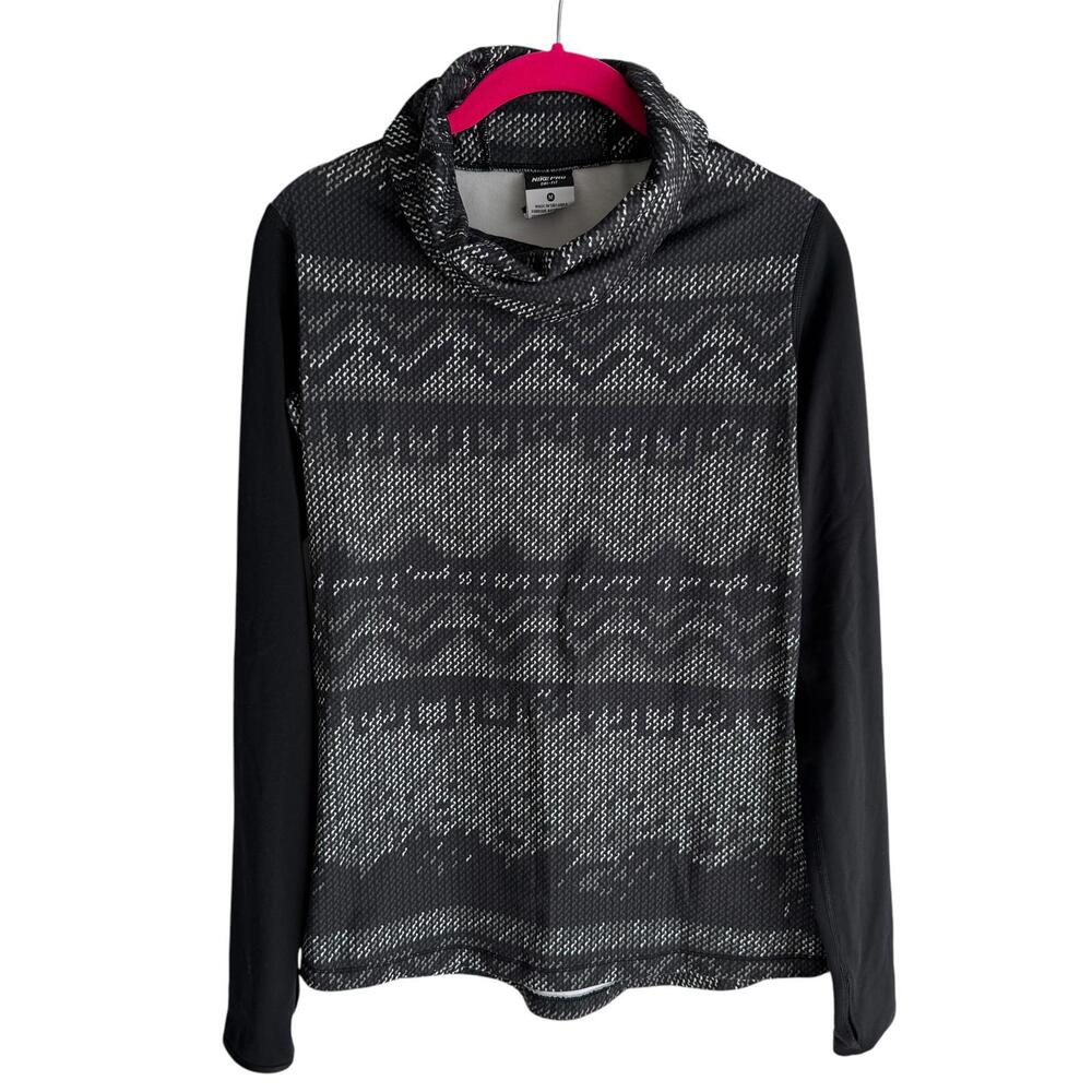 NIKE Pro Black Hyperwarm Nordic Infinity Cowl Neck Long Sleeve Ladies Top, M